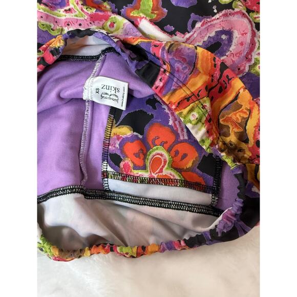 BSkinz Athletic Skirt Shorts Colorful Psychadelic Abstract Floral Golf Tennis XS - Picture 4 of 8